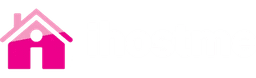  IHostMe logo, which is a pink icon of a house with black sans-serif text next to it. 